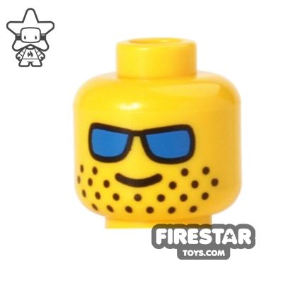 LEGO Minifigure Yellow HEAD Blue Wrap Sunglasses Smile Body Part #H68 