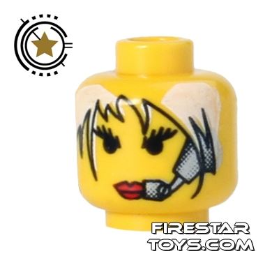 LEGO Mini Figure Heads - Headset and White Hair