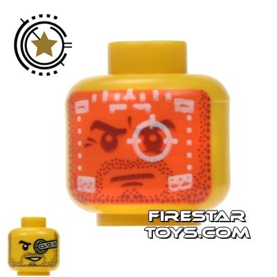 LEGO Mini Figure Heads - Orange Robot HUD