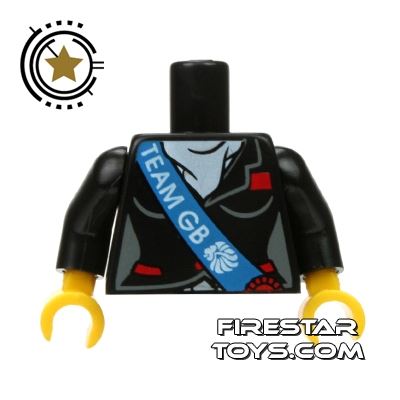 LEGO Mini Figure Torso - Team GB Horseback Rider JacketBLACK