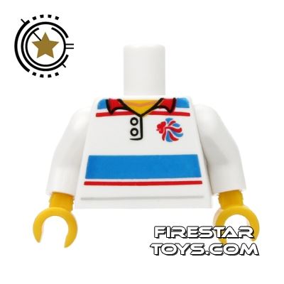 LEGO Mini Figure Torso   Team GB Tennis Shirt