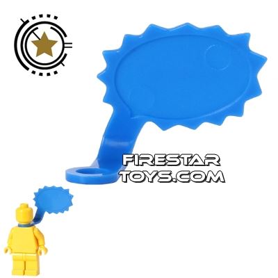 LEGO Speech Bubble - Spiked Edge - Left - Blue