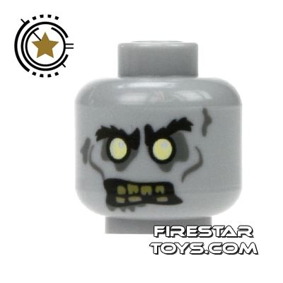 LEGO Mini Figure Heads - Zombie DriverLIGHT BLUEISH GRAY