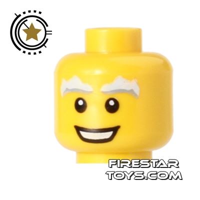 LEGO Mini Figure Heads - White EyebrowsYELLOW