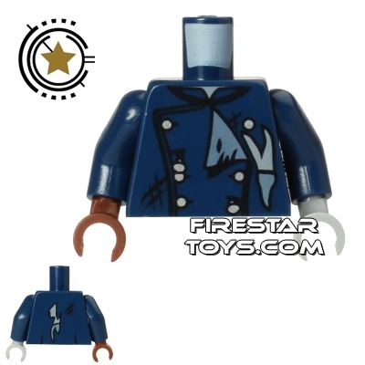 LEGO Mini Figure Torso - Zombie Driver JacketDARK BLUE