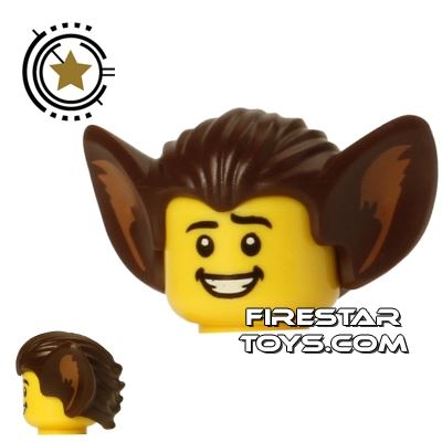 LEGO Hair - Bat Ears - Dark Brown