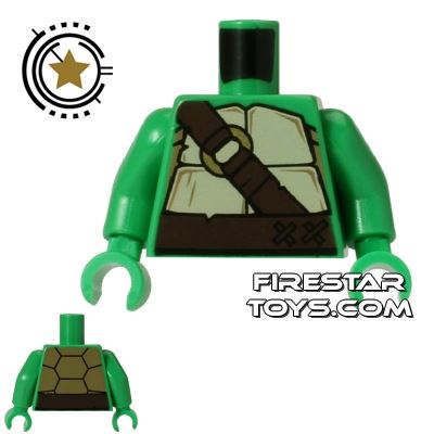 LEGO Mini Figure Torso - Teenage Mutant Ninja Turtles - Shell with BucklesBRIGHT GREEN