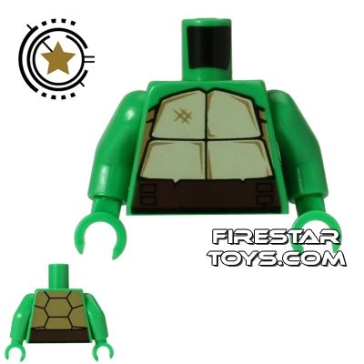 LEGO Mini Figure Torso - Teenage Mutant Ninja Turtles - Shell with BeltBRIGHT GREEN