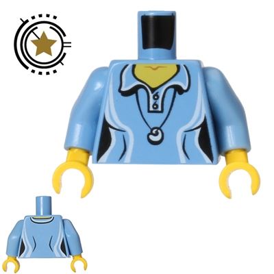 LEGO Mini Figure Torso - Blouse - Light BlueMEDIUM  BLUE