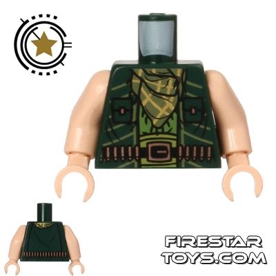 LEGO Mini Figure Torso - The Mandarin - Ammo BeltDARK GREEN