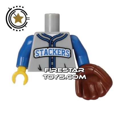 LEGO Mini Figure Torso - Baseball FielderLIGHT BLUEISH GRAY