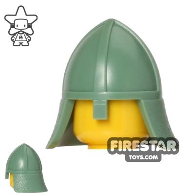 LEGO Minifigure Castle Helmet with Neck ProtectorSAND GREEN