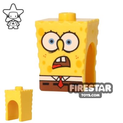 Lego Lot of x1 SpongeBob SquarePants Minifigure Head only ''Shocked Face'' 