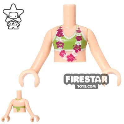 LEGO Friends Mini Figure Torso - Bikini and Flower GarlandLIME