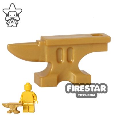 BrickWarriors Minifigure Accessory AnvilPEARL GOLD