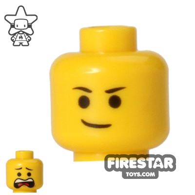 LEGO Mini Figure Heads - Lopsided Smile/ScaredYELLOW