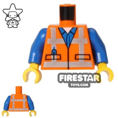 LEGO Mini Figure Torso - Orange Construction Vest