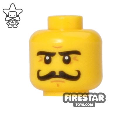LEGO Mini Figure Heads - Curly Moustache - Heavy EyebrowsYELLOW
