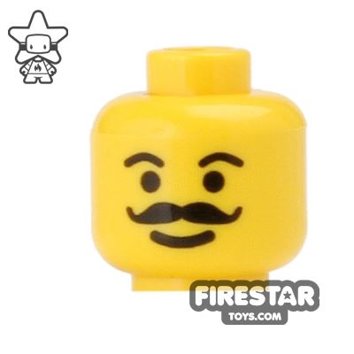 LEGO Mini Figure Heads - Curly Moustache - SmileYELLOW