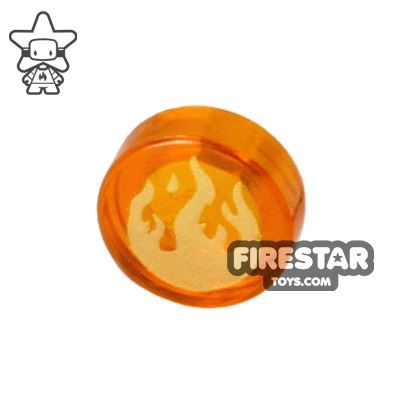 Printed Round Tile 1x1 - Flame