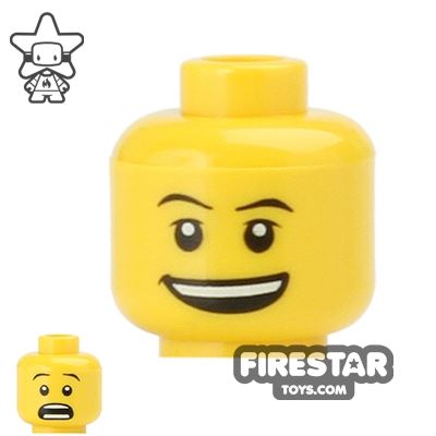 LEGO Mini Figure Heads - Open Smile / ScaredYELLOW