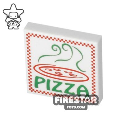 Printed Tile 2x2 - Pizza BoxWHITE