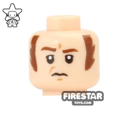 LEGO Mini Figure Heads - Stern - SideburnsLIGHT FLESH