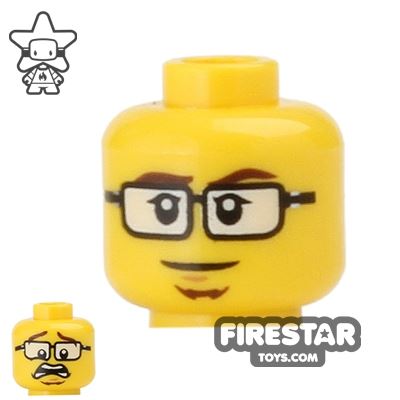 LEGO Mini Figure Heads - Glasses and GoateeYELLOW