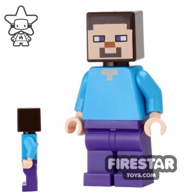 Lego Minecraft Mini Figure Steve Dark Purple Legs
