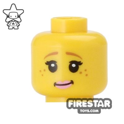 LEGO Mini Figure Heads - Pink Lips and FrecklesYELLOW