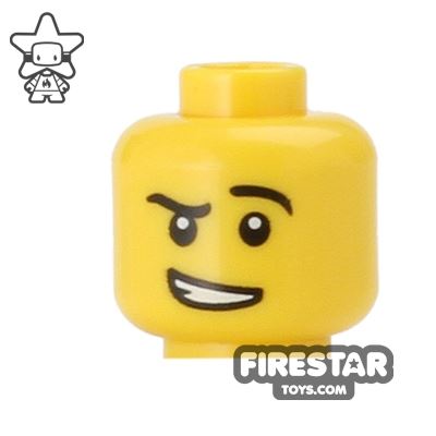 LEGO Mini Figure Heads - Raised EyebrowYELLOW