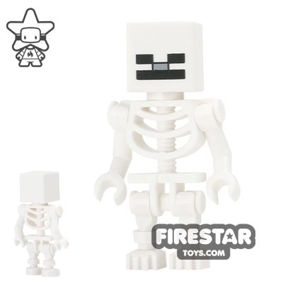 Genuine LEGO Minifigures Minecraft Skeleton with Cube Skull Minifigure NEW 