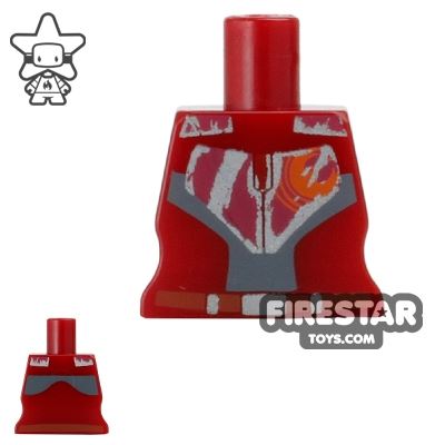 Arealight Minifigure Torso RebelDARK RED