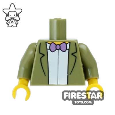 LEGO Mini Figure Torso - The Simpsons - Smithers - BowtieOLIVE GREEN