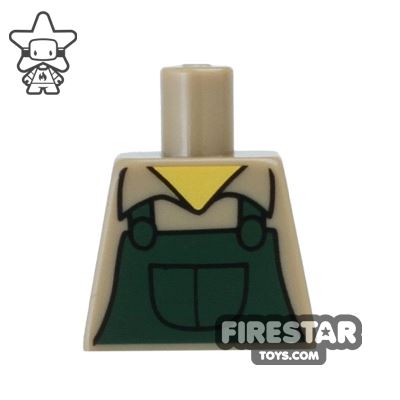 LEGO Mini Figure Torso - Dark Green Overalls (no arms)DARK GREEN