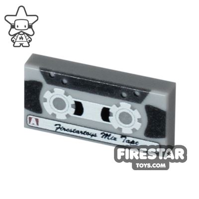 Printed Tile 1x2 - Music Mix Tape