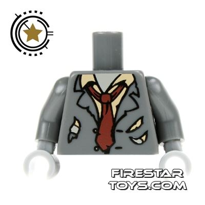 LEGO Mini Figure Torso - ZombieDARK BLUEISH GRAY