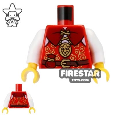 LEGO Mini Figure Torso - Castle Nobleman Gold and Red VestRED