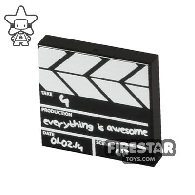 Printed Tile 2x2 - Classic Clapperboard