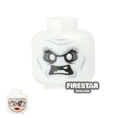 LEGO Mini Figure Heads - Monster / Female with GlassesGLOW IN THE DARK WHITE