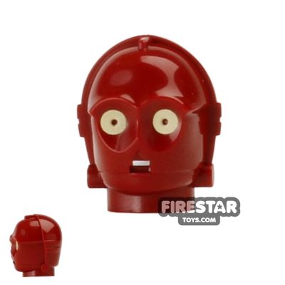 LEGO Minifigure Head TC-4 Protocol DroidDARK RED