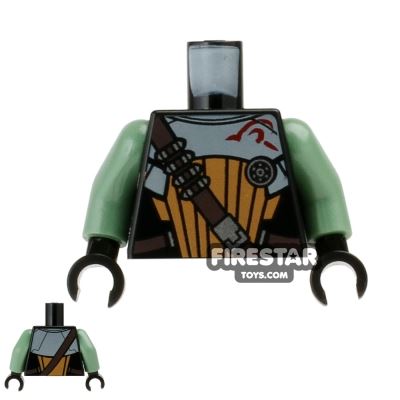 NEW Lego Minifig Dark TAN TORSO Army Soldier Pocket Shirt w/Gun Ammo Bullet Belt 