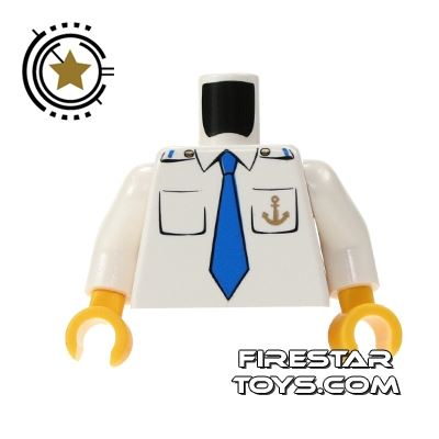 LEGO Mini Figure Torso - Ship CaptainWHITE