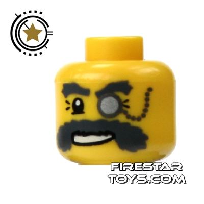 LEGO Mini Figure Heads - Bushy Moustache And Monocle