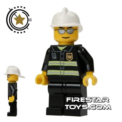 LEGO City Mini Figure – Fireman With Silver Sunglasses