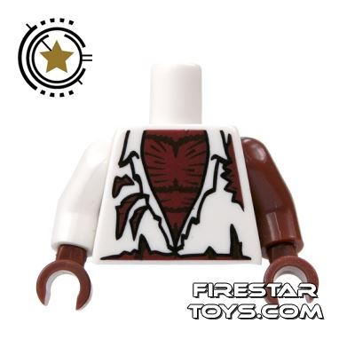 LEGO Mini Figure Torso - Werewolf - Ripped ShirtWHITE