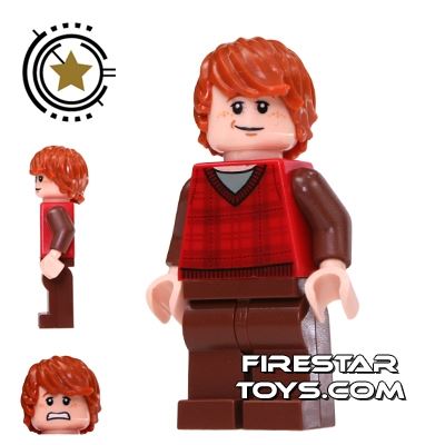 LEGO Harry Potter Mini Figure -  Ron Weasley - Tartan And Brown Legs