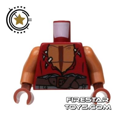 LEGO Mini Figure Torso - Ripped ShirtDARK RED