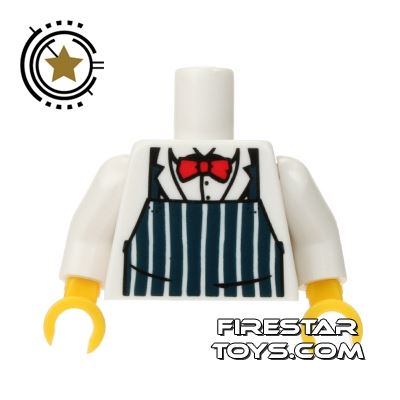 LEGO Mini Figure Torso - Apron and Bow TieWHITE