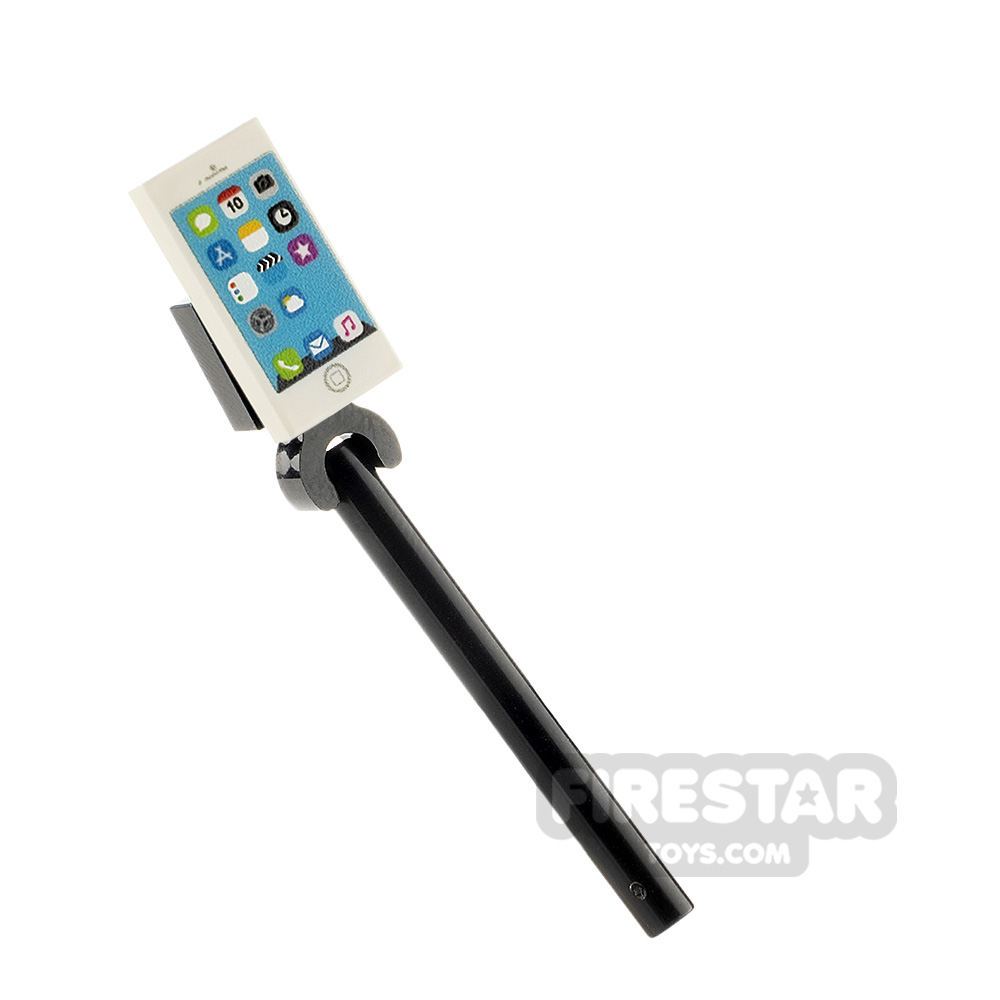 Custom Design - Selfie Stick with iPhone - WhiteWHITE